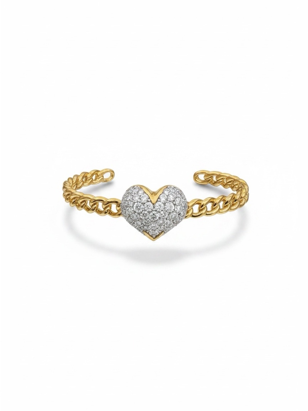 Alex Bittar Solanles Sapphire Crystal Heart Macrame Cuff Bracelet NWT